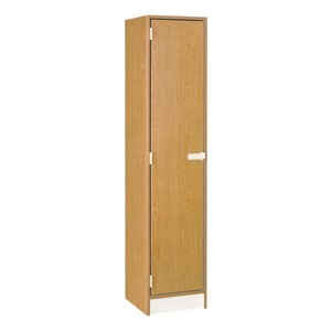 72" H One-Wide Single-Tier Locker - Shown in Light Oak w/ door closed